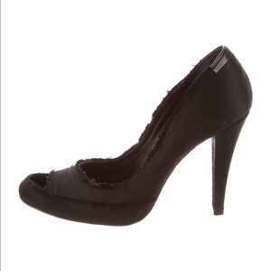 Pedro Garcia Satin Round-Toe Pumps Sz 39.5